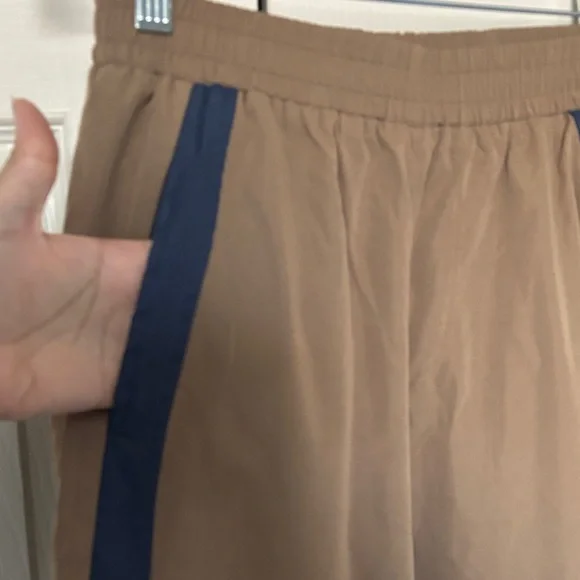 Cargo Pants Navy Side Stripe Sports Khakis Loose Straight Leg - Picture 4 of 6